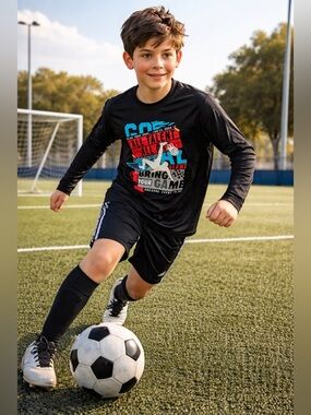 Athletic Works Boys Long Sleeve Active Tee Shirt Sz XL (HUSKY)